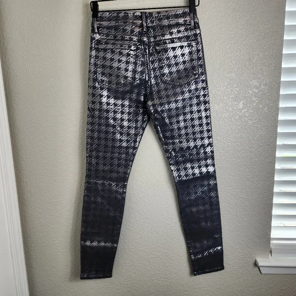 Fidelity Denim Sola Metallic Mid Rise Ankle Pants Silver Fox 26 - Picture 6 of 9